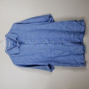 Tommy Bahama Linen Blue Relaxed Fit Button Front Shirt
